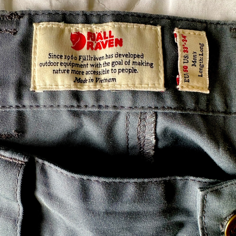 Fjall Raven Vidda Pro Trousers for men size Eu: 50, US 33”-34” Length: Long